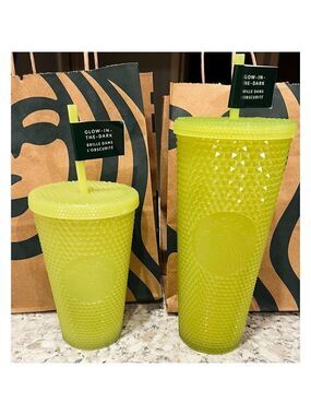 Starbucks 💚 Lemongrass Studded Glow-In-The-Dark set Vent & Grande